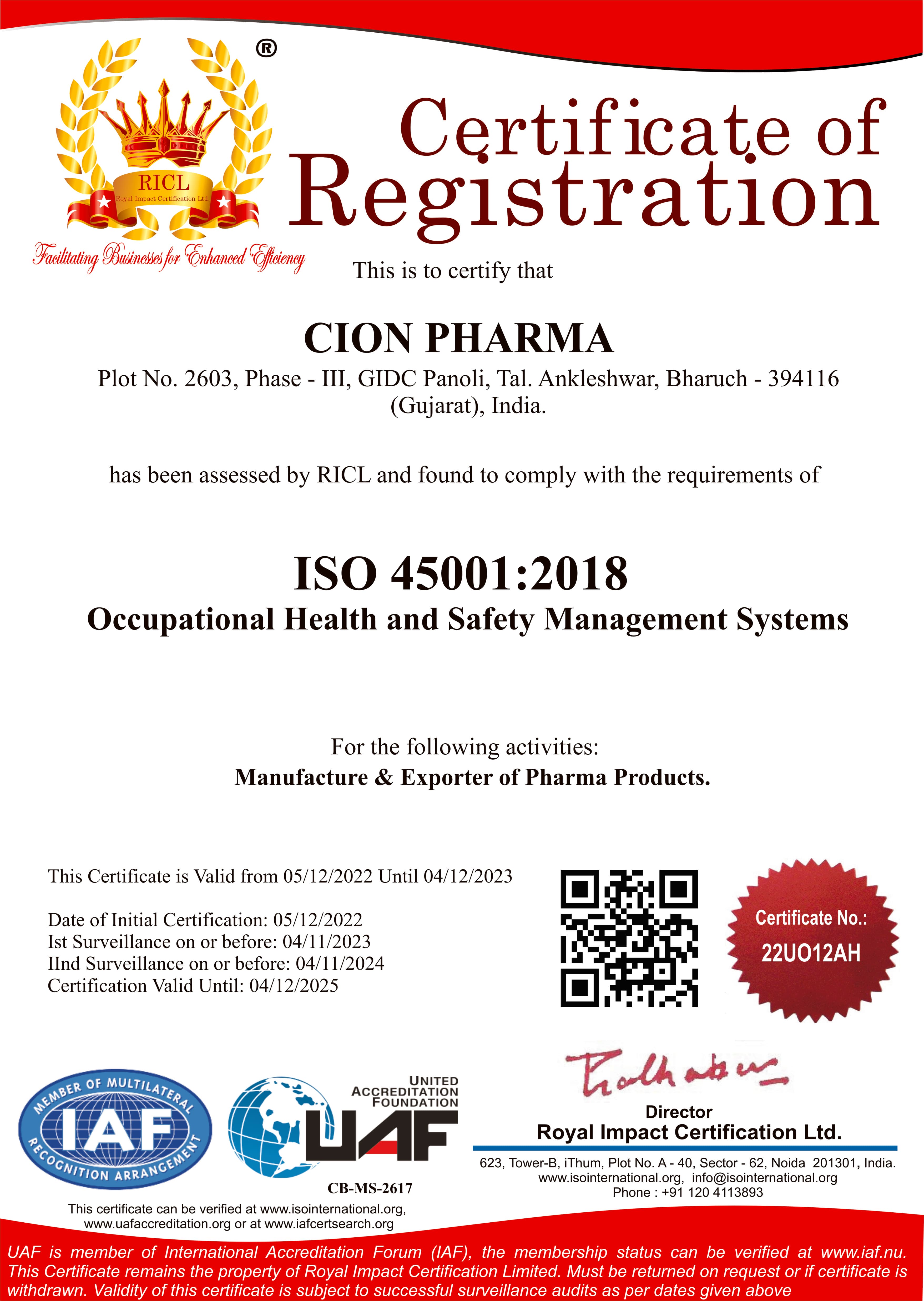 ISO 14001-2018 Occupational Health and Safety Management System